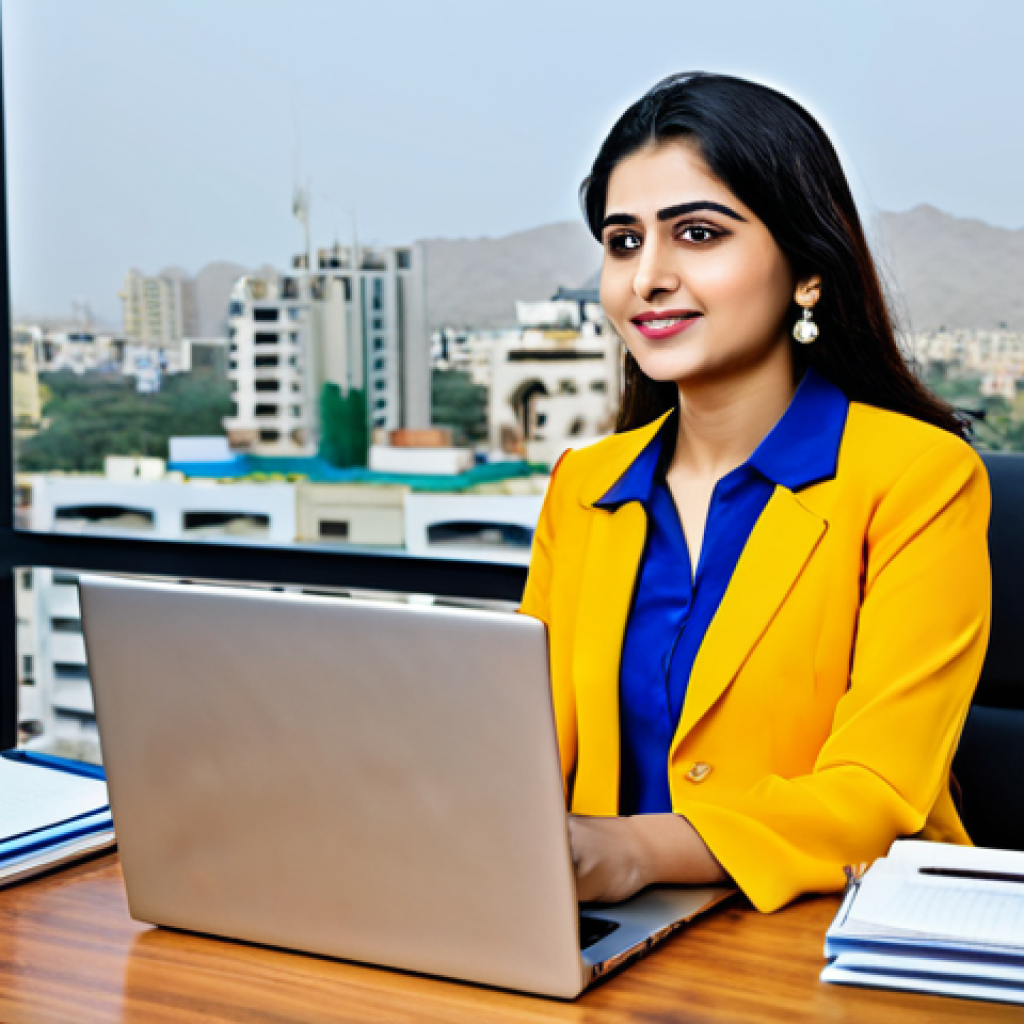 인지 편향을 극복하기 위한 개인적 팁 - **
A successful Pakistani businesswoman in a modern, bright office in Karachi. She is wearing a sty...
