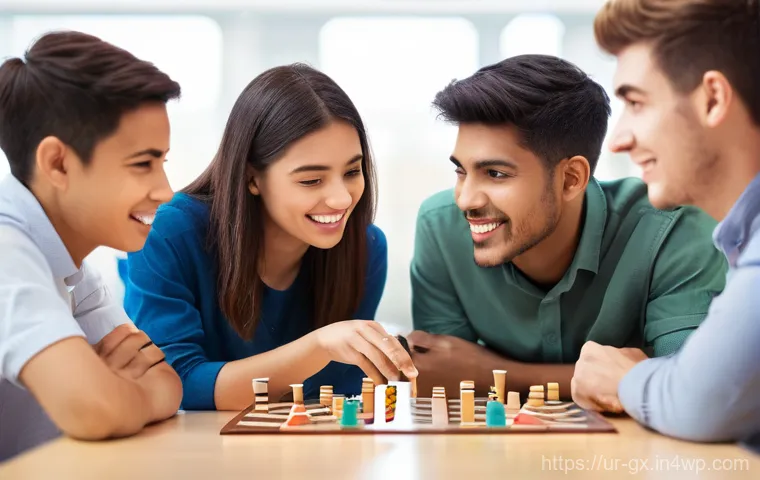인지 편향 인식 훈련을 위한 게임 기반 학습 - **Prompt 1: Collaborative Learning Game**
"A diverse group of three young adults, aged 20-25, ac...